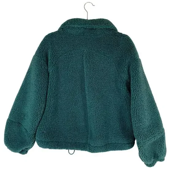 Lululemon Cinchable Fleece Zip Up 6 Green Jasper Plush High Neck Sherpa Athletic - Picture 15 of 16
